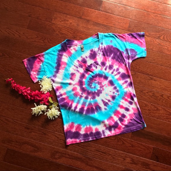 Tie Dye Modal Blend V-Neck Tee - Picture 1 of 3